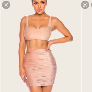 Meshki bronze shimmer skirt set size XS
